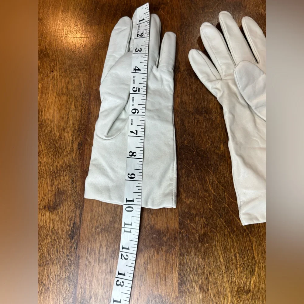 White Cashmere Leather Gloves
